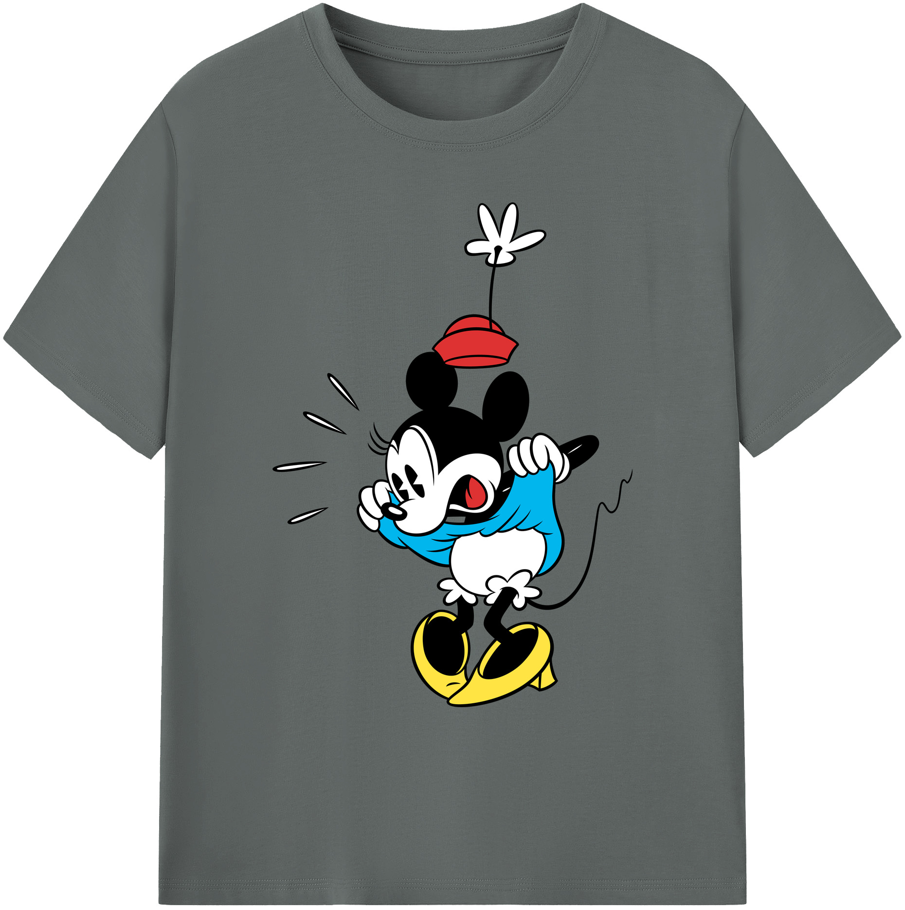 ミッキーマウス Mickey Mouse 綿100％ メンズ半袖Tシャツ｜肌触りやわらか＆通気性